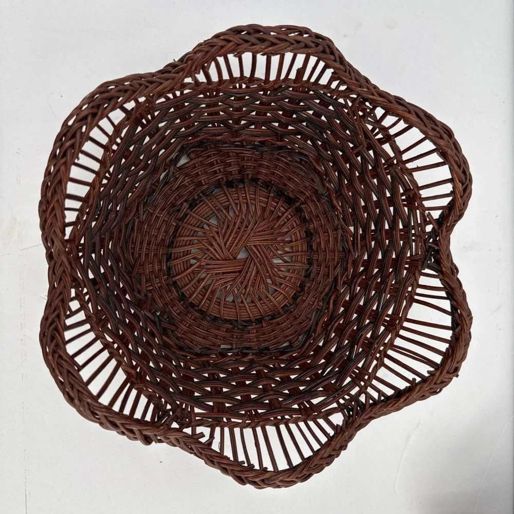 Vintage Set of 3 Wicker Nesting Baskets Handwoven Rattan Boho‎ Farmhouse